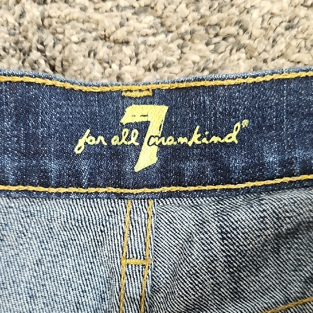 7 For All Mankind Indigo Denim Shorts - Picture 2 of 4
